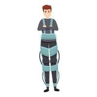 Rehabilitation exoskeleton icon, cartoon style vector