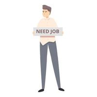 Student need job icon cartoon vector. Computer question vector