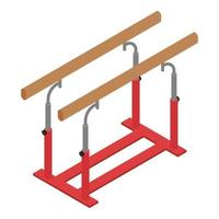 Gymnastics parallel bars icon, isometric style vector