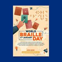 cartel del 4 de enero del día mundial del braille vector