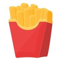 Takeaway french fries icon, cartoon style vector