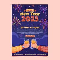 plantilla de póster de fiesta de año nuevo 2023 vector