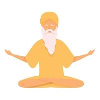 Indian person icon cartoon vector. Yoga man vector