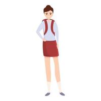 Universal school uniform icon, cartoon style vector
