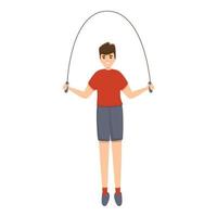 Kid jump rope icon, cartoon style vector