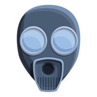 Toxic gas mask icon, cartoon style vector