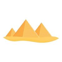 vector de dibujos animados de icono de gran pirámide. desierto de egipto