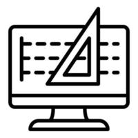 Architect computer drawing icon, outline style vector