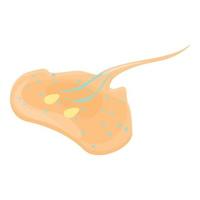 Tropical stingray icon, cartoon style vector