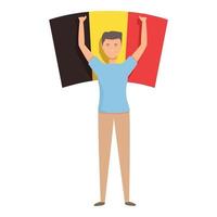 Boy with Belgium flag icon cartoon vector. World child vector