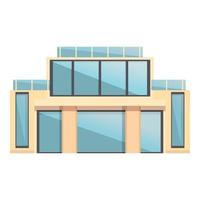 Glass villa icon cartoon vector. Modern home vector