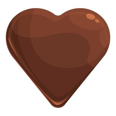 Chocolate heart icon cartoon vector. Cocoa candy