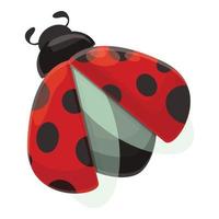 Flying ladybug icon cartoon vector. Insect ladybird