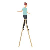 Street stilt icon cartoon vector. Circus walker vector