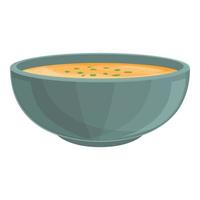 vector de dibujos animados de icono de sopa de crema dulce. cuenco de verduras