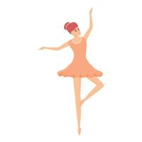 Ballerina dance icon, cartoon style vector