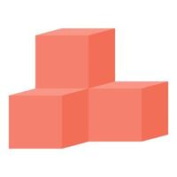 Red cube toys icon cartoon vector. Tower block vector