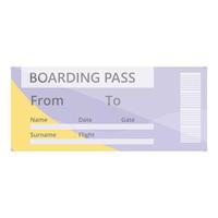 Airline ticket icon, cartoon style vector