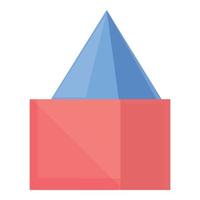 Pyramide cube toy icon cartoon vector. Tower block vector