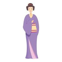 Woman geisha icon cartoon vector. Japan female vector