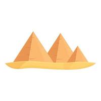 vector de dibujos animados de icono de pirámide de el cairo. desierto de egipto