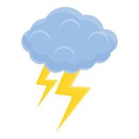 Flash cloud icon, cartoon style vector