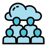 Cloud data company icon outline vector. Business corporate vector