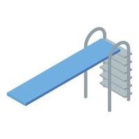 Jump diving board icon, isometric style vector