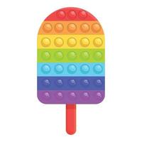 Ice cream popit toy icon cartoon vector. Fidget pop vector