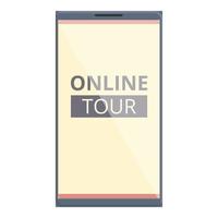 Online virtual tour icon cartoon vector. Video museum vector