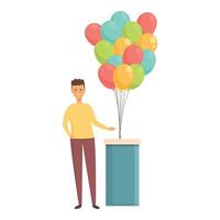 Stand balloon seller icon cartoon vector. Street salesman vector