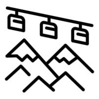 Mountains ski resort icon, outline style vector