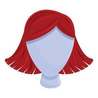 Wig icon, cartoon style vector