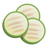 Courgette grill icon, cartoon and flat style vector