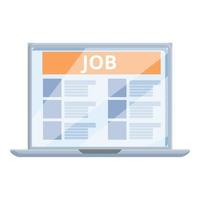 vector de dibujos animados de icono de búsqueda de empleo en línea. gerente de carrera