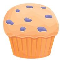 icono de muffin de confitería, dibujos animados y estilo plano vector