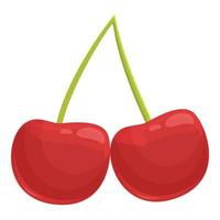 Cherry icon cartoon vector. Leaf sour vector