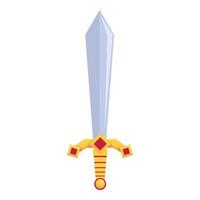 vector de dibujos animados de icono de espada medieval. espada de caballero rey