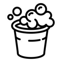 Foam bubble bucket icon, outline style vector