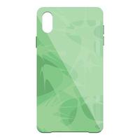Green splash phone case icon cartoon vector. Smartphone cover