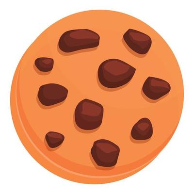 Chocolate cookie icon cartoon vector. Cocoa piece