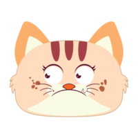 cat doubt face cartoon cute png