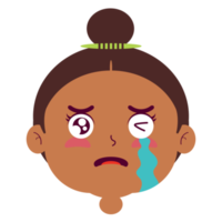 girl crying face cartoon cute png