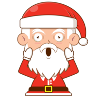 Santa Claus sorpreso viso cartone animato carino png