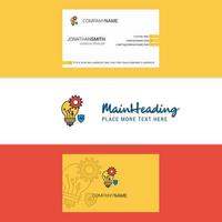 Beautiful Bulb setting Logo and business card vertical Design Vector