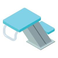 Slide diving board icon, isometric style vector