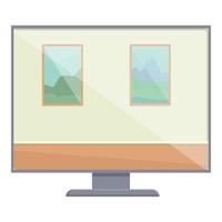 Online museum icon cartoon vector. Virtual tour vector