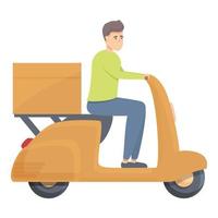 Courier boy icon cartoon vector. Scooter delivery vector