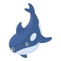 Wildlife killer whale icon, cartoon style vector