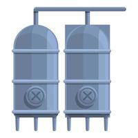 Storage milk tank icon, cartoon style vector